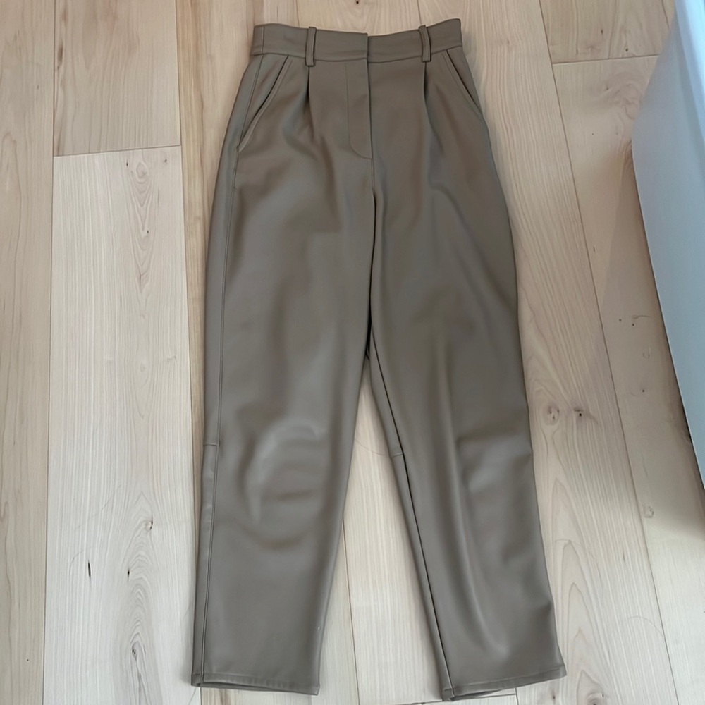 H&M Pleather High Wasted Cropped Pants